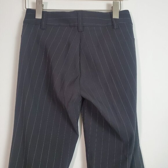 H&M Vintage Trousers 4 Black Striped Flare Leg Business Casual Academia Work - Picture 7 of 14